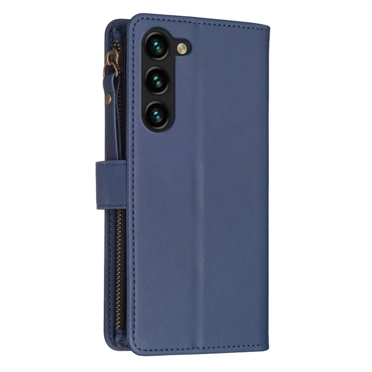 For Samsung Galaxy S23+ 5G 9 Card Slots Zipper Wallet Leather Flip Phone Case(Blue) - free shipping - PMC TechLife - Order now!