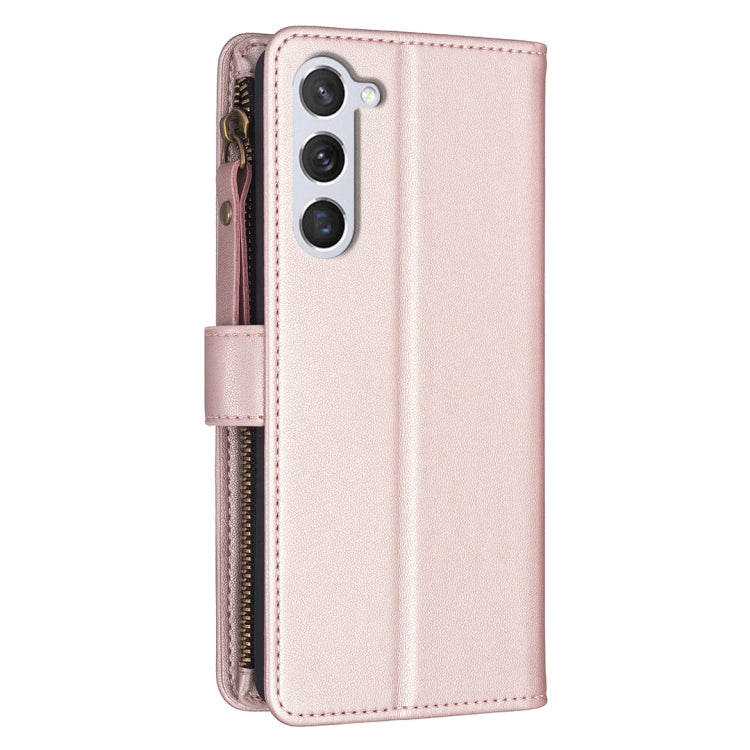 For Samsung Galaxy S23 5G 9 Card Slots Zipper Wallet Leather Flip Phone Case(Rose Gold) - free shipping - PMC TechLife - Order now!