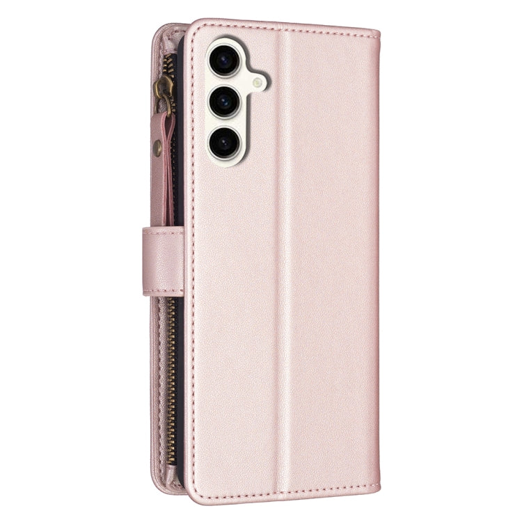 For Samsung Galaxy S23 FE 5G 9 Card Slots Zipper Wallet Leather Flip Phone Case(Rose Gold) - free shipping - PMC TechLife - Order now!