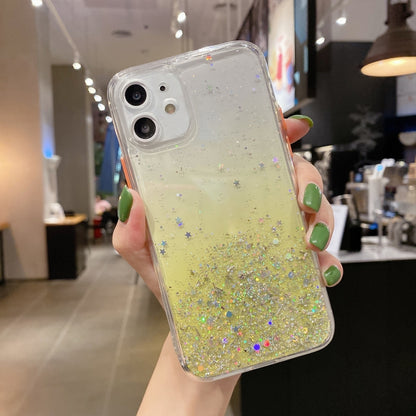 For iPhone 11 Starry Gradient Glitter Powder TPU Phone Case(Yellow) - iPhone 11 Cases by PMC Jewellery | Online Shopping South Africa | PMC Jewellery