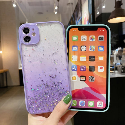 For iPhone 14 Pro Starry Gradient Glitter Powder TPU Phone Case(Transparent) - iPhone 14 Pro Cases by PMC Jewellery | Online Shopping South Africa | PMC Jewellery