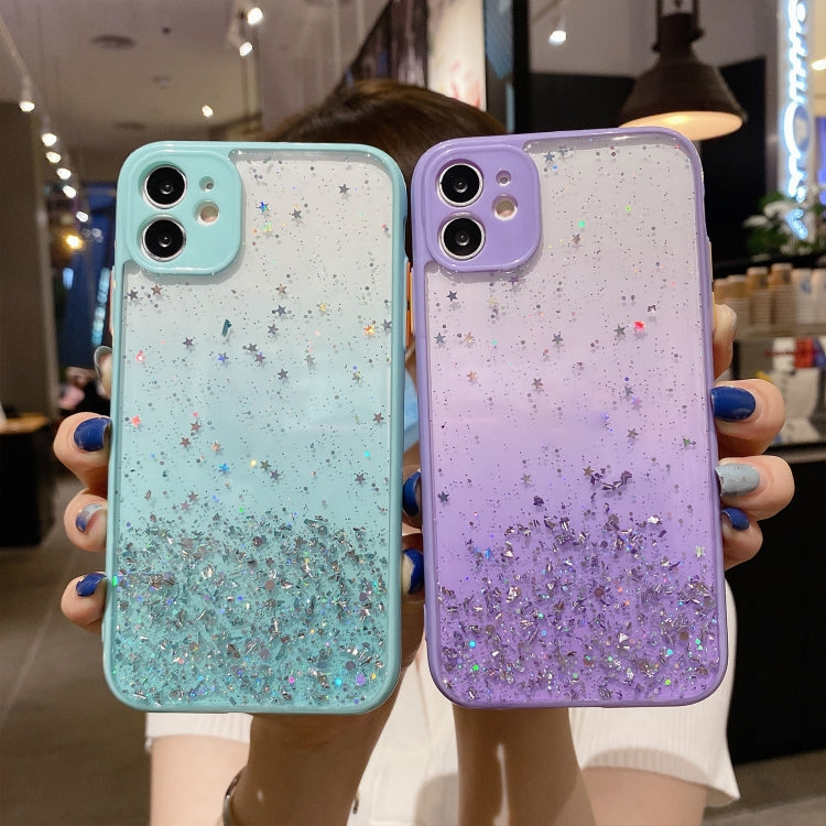 For iPhone 14 Pro Starry Gradient Glitter Powder TPU Phone Case(Transparent) - iPhone 14 Pro Cases by PMC Jewellery | Online Shopping South Africa | PMC Jewellery