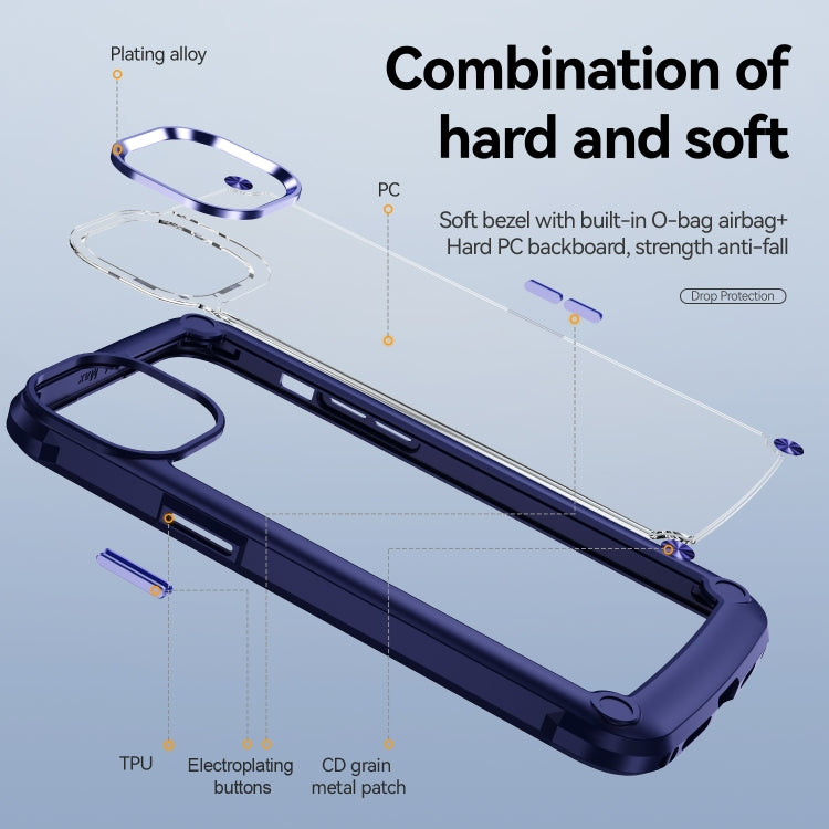 For iPhone 15 Pro Max TPU + PC Lens Protection Phone Case(Blue) - iPhone 15 Pro Max Cases by PMC Jewellery | Online Shopping South Africa | PMC Jewellery