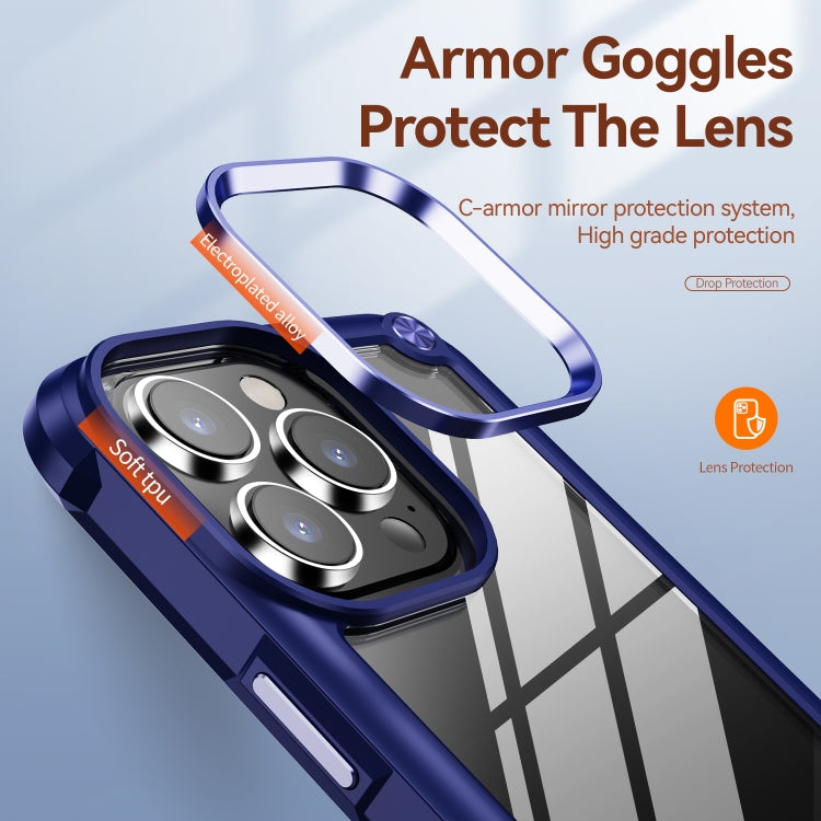 For iPhone 15 Pro Max TPU + PC Lens Protection Phone Case(Blue) - free shipping - PMC TechLife - Order now!