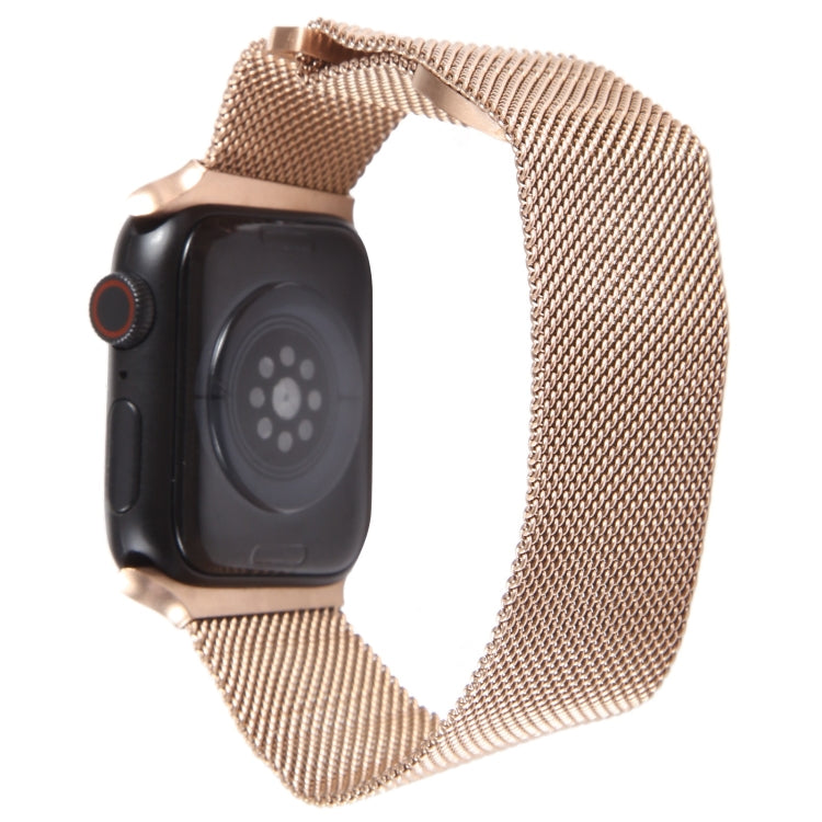 For Apple Watch SE 2022 44mm Milanese Metal Magnetic Watch Band(Rose Gold) - Watch Bands by PMC Jewellery | Online Shopping South Africa | PMC Jewellery