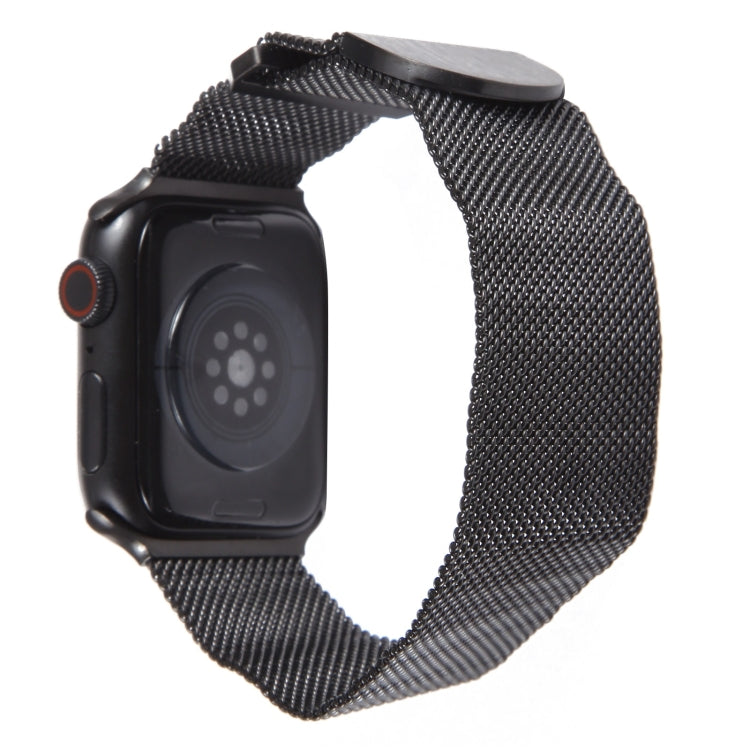 For Apple Watch 7 45mm Milanese Metal Magnetic Watch Band(Black) - Watch Bands by PMC Jewellery | Online Shopping South Africa | PMC Jewellery