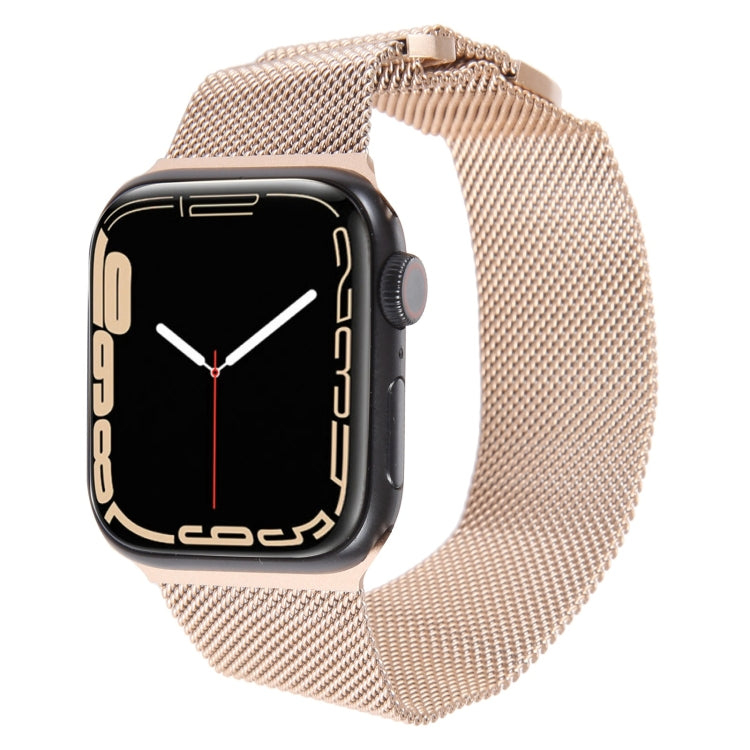 For Apple Watch 7 45mm Milanese Metal Magnetic Watch Band(Retro Gold) - Watch Bands by PMC Jewellery | Online Shopping South Africa | PMC Jewellery