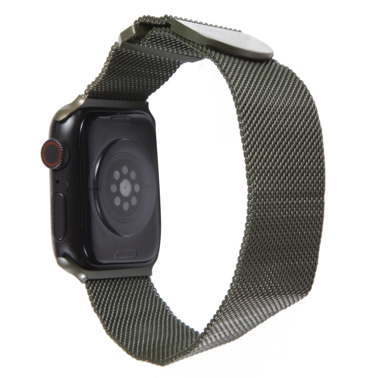 For Apple Watch SE 40mm Milanese Metal Magnetic Watch Band(Army Green) - Watch Bands by PMC Jewellery | Online Shopping South Africa | PMC Jewellery