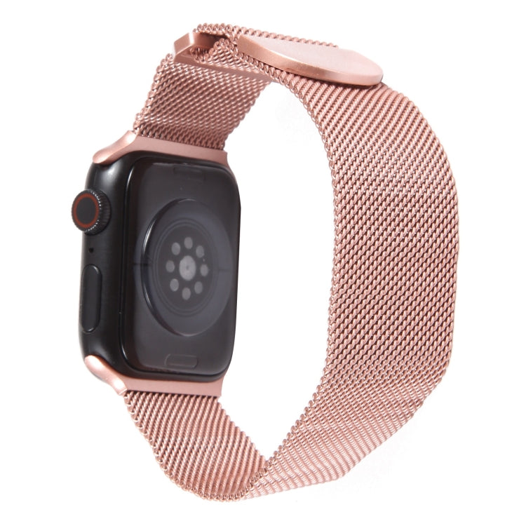 For Apple Watch SE 40mm Milanese Metal Magnetic Watch Band(Pink) - Watch Bands by PMC TechLife | Online Shopping South Africa | PMC TechLife