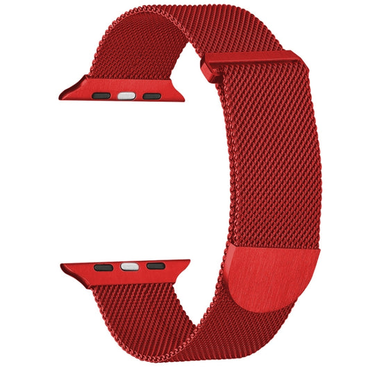 For Apple Watch 42mm Milanese Metal Magnetic Watch Band(Red) - Watch Bands by PMC Jewellery | Online Shopping South Africa | PMC Jewellery