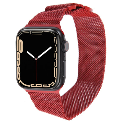 For Apple Watch 38mm Milanese Metal Magnetic Watch Band(Red) - Watch Bands by PMC Jewellery | Online Shopping South Africa | PMC Jewellery