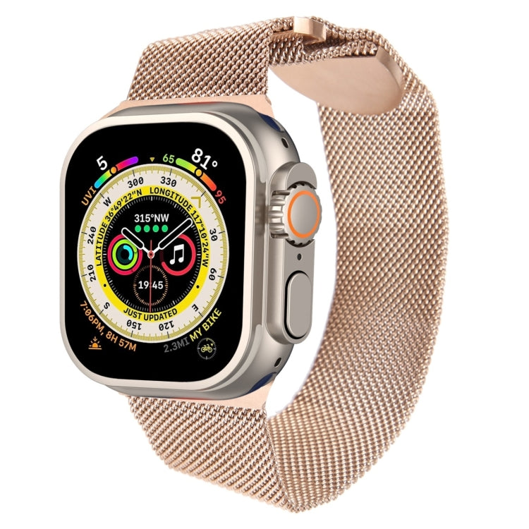 For Apple Watch 9 41mm Milanese Metal Magnetic Watch Band(Rose Gold) - Watch Bands by PMC Jewellery | Online Shopping South Africa | PMC Jewellery