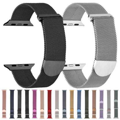 For Apple Watch SE 2022 40mm Milanese Metal Magnetic Watch Band(Starlight) - Watch Bands by PMC Jewellery | Online Shopping South Africa | PMC Jewellery