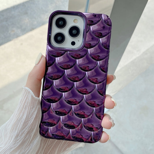 For iPhone 14 Pro 3D Scale Style TPU Phone Case(Deep Purple) - iPhone 14 Pro Cases by PMC Jewellery | Online Shopping South Africa | PMC Jewellery