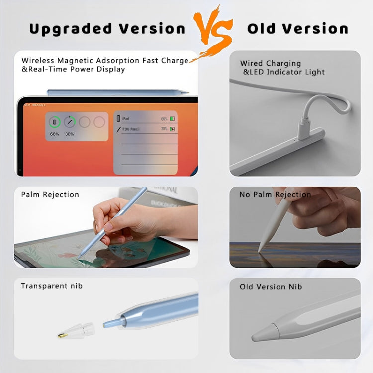 P10s Transparent Case Wireless Charging Stylus Pen for iPad 2018 or Later(Purple) - Stylus Pen by PMC TechLife | Online Shopping South Africa | PMC TechLife