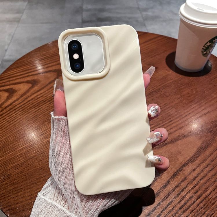 For iPhone XS Max Solid Color Wave Texture TPU Phone Case(Beige) - More iPhone Cases by PMC Jewellery | Online Shopping South Africa | PMC Jewellery