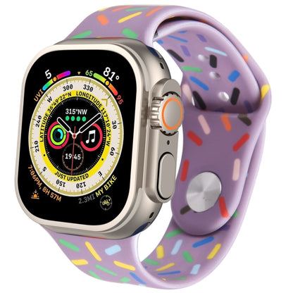 Rainbow Raindrops Silicone Watch Band For Apple Watch Ultra 49mm(Light Purple) - Watch Bands by PMC Jewellery | Online Shopping South Africa | PMC Jewellery