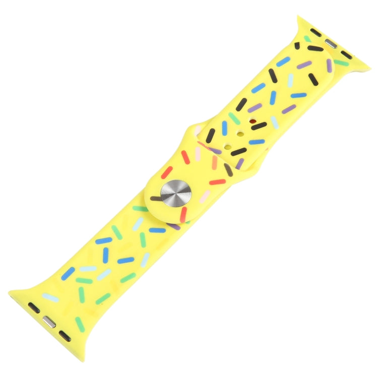 Rainbow Raindrops Silicone Watch Band For Apple Watch 8 41mm(Yellow) - Watch Bands by PMC Jewellery | Online Shopping South Africa | PMC Jewellery