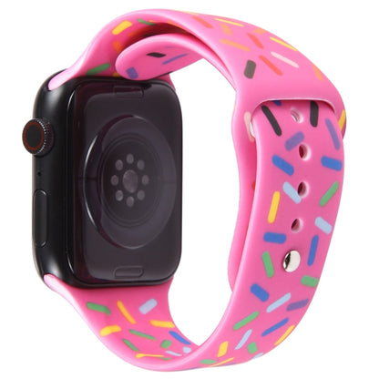 Rainbow Raindrops Silicone Watch Band For Apple Watch 8 41mm(Rose Red) - Watch Bands by PMC Jewellery | Online Shopping South Africa | PMC Jewellery