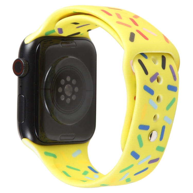 Rainbow Raindrops Silicone Watch Band For Apple Watch 8 45mm(Yellow) - Watch Bands by PMC Jewellery | Online Shopping South Africa | PMC Jewellery