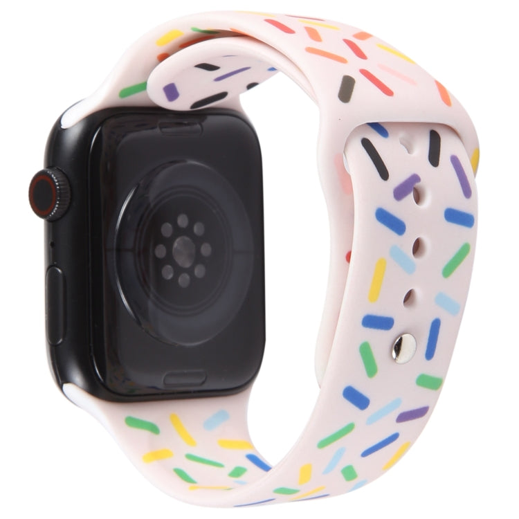 Rainbow Raindrops Silicone Watch Band For Apple Watch 7 41mm(Pink) - Watch Bands by PMC Jewellery | Online Shopping South Africa | PMC Jewellery