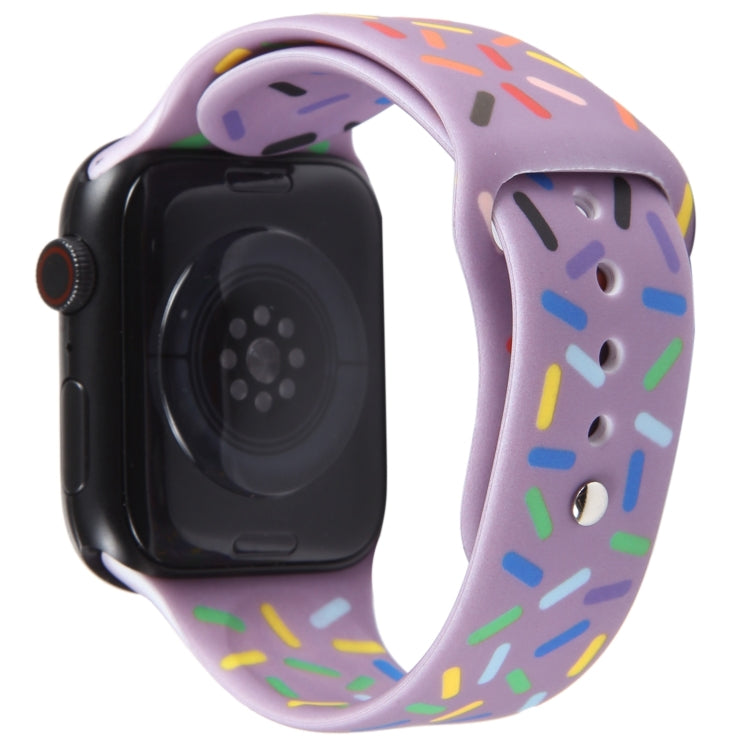 Rainbow Raindrops Silicone Watch Band For Apple Watch 7 41mm(Light Purple) - Watch Bands by PMC Jewellery | Online Shopping South Africa | PMC Jewellery