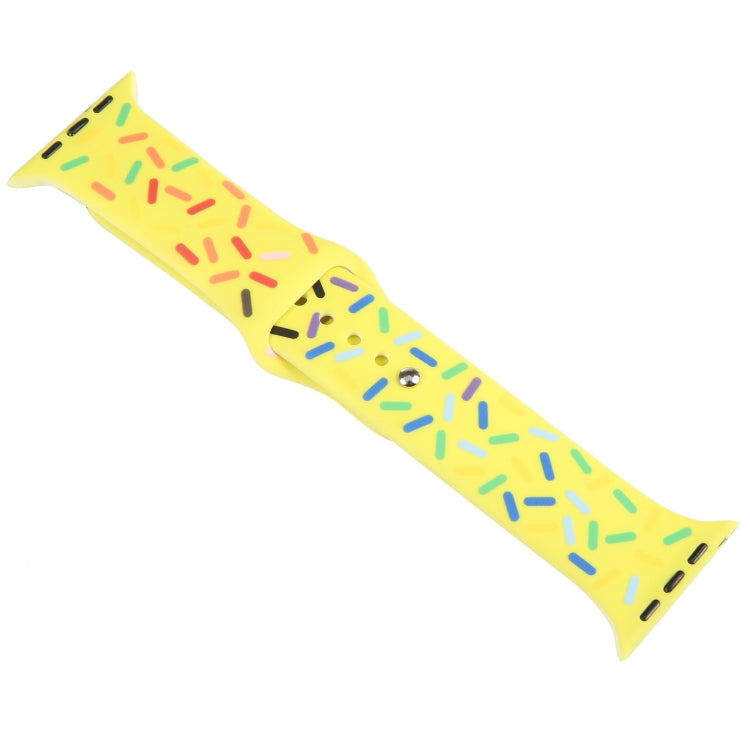 Rainbow Raindrops Silicone Watch Band For Apple Watch 7 41mm(Yellow) - Watch Bands by PMC Jewellery | Online Shopping South Africa | PMC Jewellery