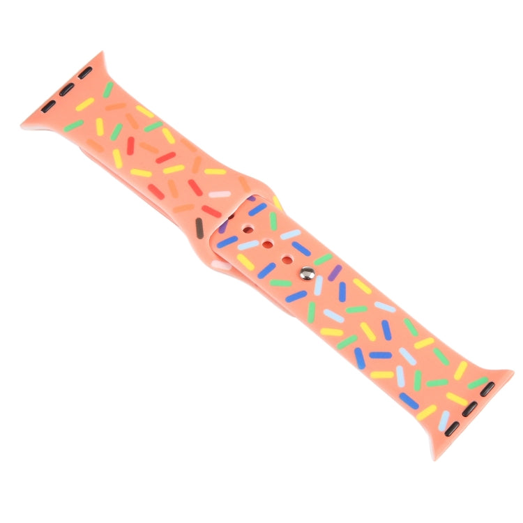 Rainbow Raindrops Silicone Watch Band For Apple Watch 7 41mm(Orange) - Watch Bands by PMC Jewellery | Online Shopping South Africa | PMC Jewellery