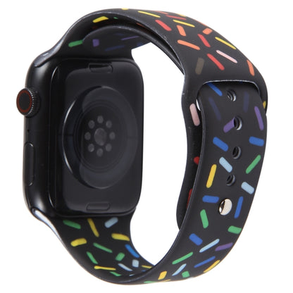 Rainbow Raindrops Silicone Watch Band For Apple Watch 7 45mm(Black) - Watch Bands by PMC Jewellery | Online Shopping South Africa | PMC Jewellery