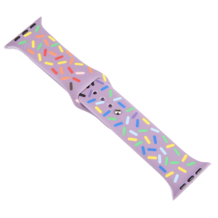 Rainbow Raindrops Silicone Watch Band For Apple Watch SE 2022 44mm(Light Purple) - Watch Bands by PMC Jewellery | Online Shopping South Africa | PMC Jewellery