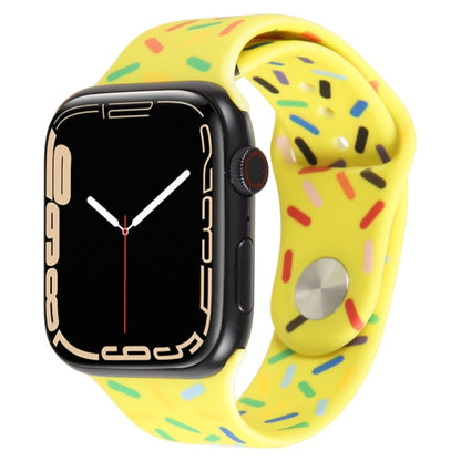 Rainbow Raindrops Silicone Watch Band For Apple Watch SE 40mm(Yellow) - Watch Bands by PMC Jewellery | Online Shopping South Africa | PMC Jewellery