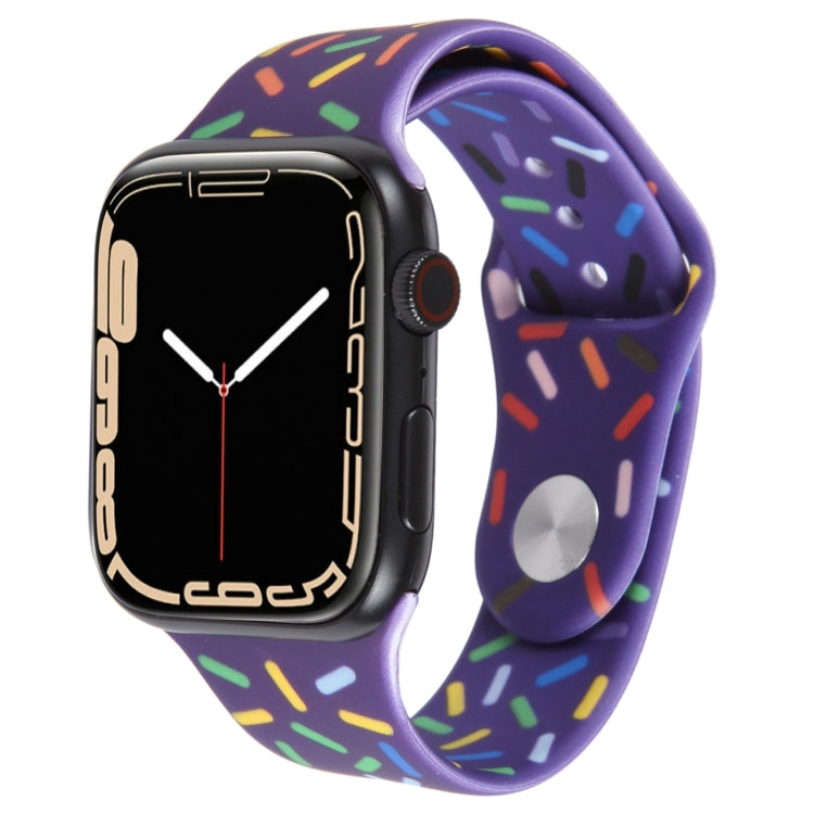 Rainbow Raindrops Silicone Watch Band For Apple Watch SE 40mm(Dark Purple) - Watch Bands by PMC Jewellery | Online Shopping South Africa | PMC Jewellery