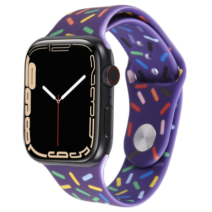 Rainbow Raindrops Silicone Watch Band For Apple Watch 6 40mm(Dark Purple) - Watch Bands by PMC Jewellery | Online Shopping South Africa | PMC Jewellery