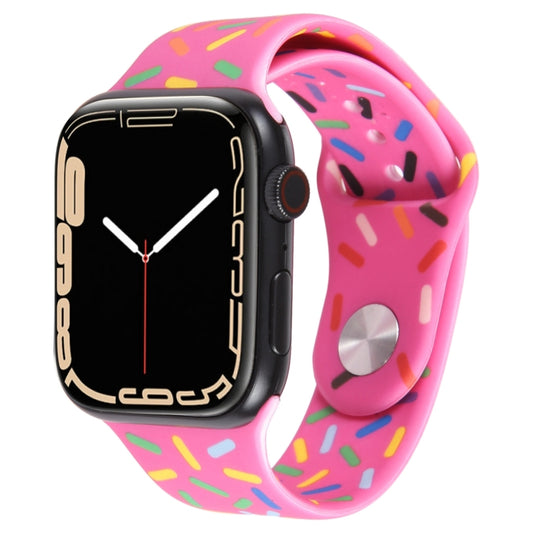 Rainbow Raindrops Silicone Watch Band For Apple Watch 6 44mm(Rose Red) - Watch Bands by PMC Jewellery | Online Shopping South Africa | PMC Jewellery