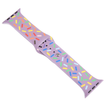 Rainbow Raindrops Silicone Watch Band For Apple Watch 4 40mm(Light Purple) - Watch Bands by PMC Jewellery | Online Shopping South Africa | PMC Jewellery