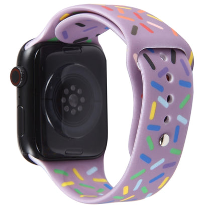 Rainbow Raindrops Silicone Watch Band For Apple Watch 4 40mm(Light Purple) - Watch Bands by PMC Jewellery | Online Shopping South Africa | PMC Jewellery