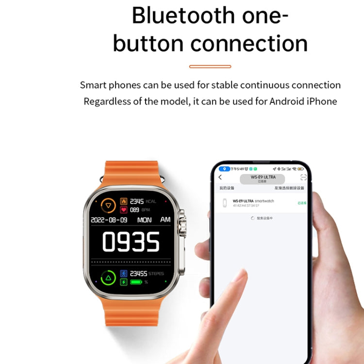 WS-E9 Ultra 2.2 inch IP67 Waterproof Silicone Band Smart Watch, Support Heart Rate / NFC(Blue) - Smart Watches by PMC TechLife | Online Shopping South Africa | PMC TechLife | Buy Now Pay Later Mobicred