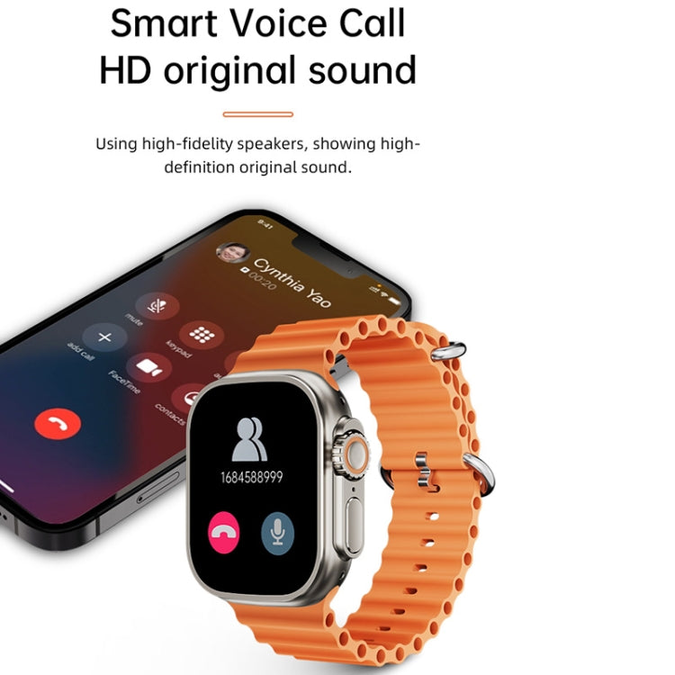 WS-E9 Ultra 2.2 inch IP67 Waterproof Metal Buckle Ocean Silicone Band Smart Watch, Support Heart Rate / NFC(Silver) - Smart Watches by PMC TechLife | Online Shopping South Africa | PMC TechLife