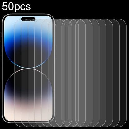 For iPhone 15 Plus / 15 Pro Max 50pcs 0.26mm 9H 2.5D High Aluminum Tempered Glass Film - Tempered Glass Film by PMC Jewellery | Online Shopping South Africa | PMC Jewellery