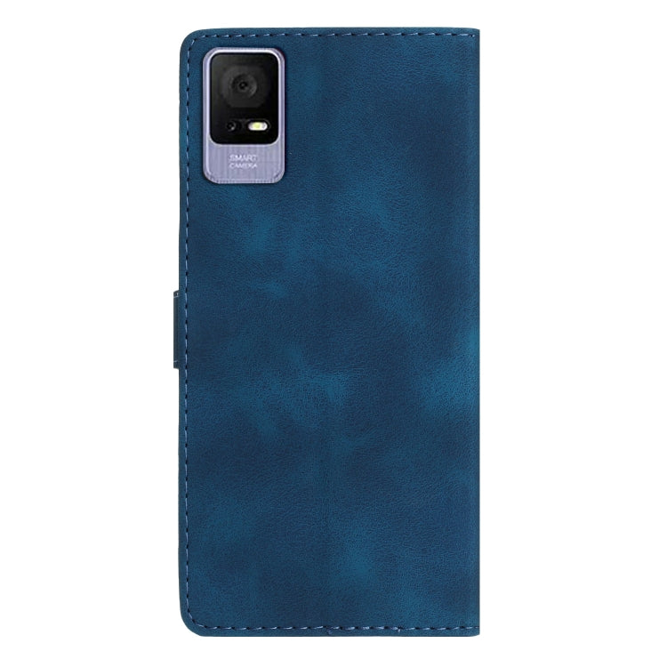 For TCL 405 / 406 / 408 Flower Butterfly Embossing Pattern Leather Phone Case(Blue) - More Brand by PMC Jewellery | Online Shopping South Africa | PMC Jewellery