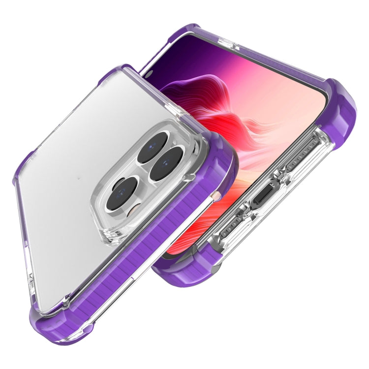 For iPhone 15 Pro Four-corner Shockproof TPU + Acrylic Phone Case(Purple) - iPhone 15 Pro Cases by PMC Jewellery | Online Shopping South Africa | PMC Jewellery