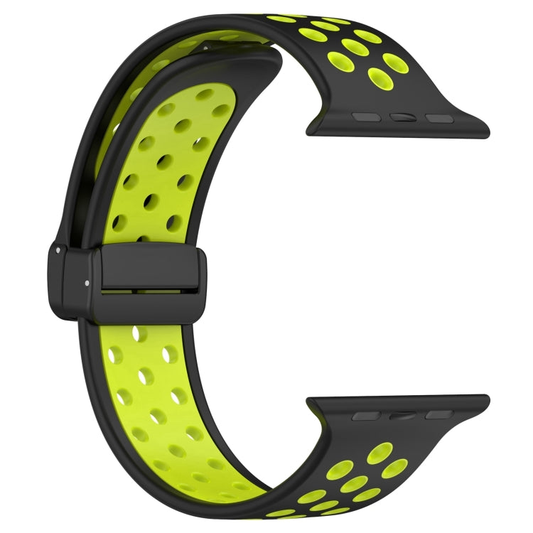 For Apple Watch SE 2023 44mm Magnetic Buckle Silicone Watch Band(Black Limes) - Watch Bands by PMC TechLife | Online Shopping South Africa | PMC TechLife