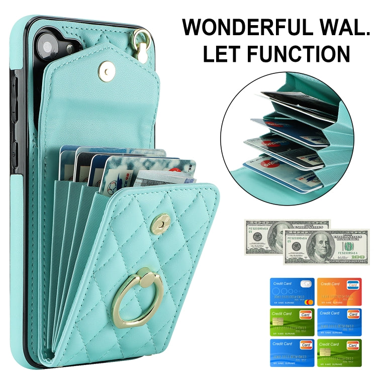 For Samsung Galaxy S23 5G Rhombic Texture Card Bag Phone Case with Long Lanyard(Mint Green) - free shipping - PMC TechLife - Order now!