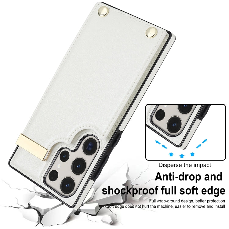 For Samsung Galaxy S23 Ultra 5G Metal Buckle Card Slots Phone Case(White) - free shipping - PMC TechLife - Order now!