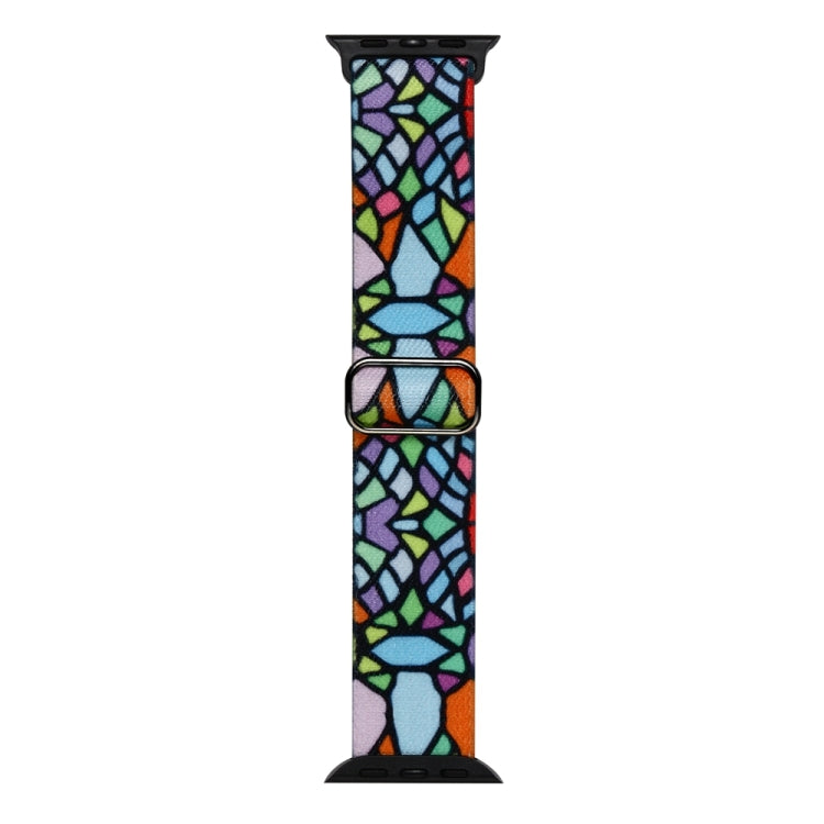 For Apple Watch Ultra 49mm Painted Pattern Nylon Replacement Watch Band(Geometric Rainbow) - Watch Bands by PMC TechLife | Online Shopping South Africa | PMC TechLife