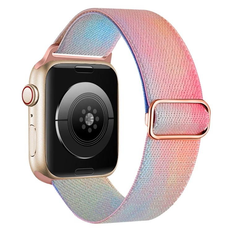 For Apple Watch SE 2022 40mm Painted Pattern Nylon Replacement Watch Band(Symphony Aurora) - Watch Bands by PMC TechLife | Online Shopping South Africa | PMC TechLife