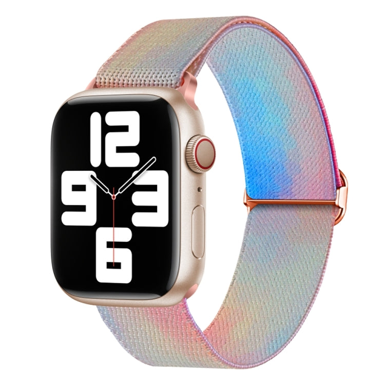 For Apple Watch 7 41mm Painted Pattern Nylon Replacement Watch Band(Symphony Aurora) - Watch Bands by PMC TechLife | Online Shopping South Africa | PMC TechLife