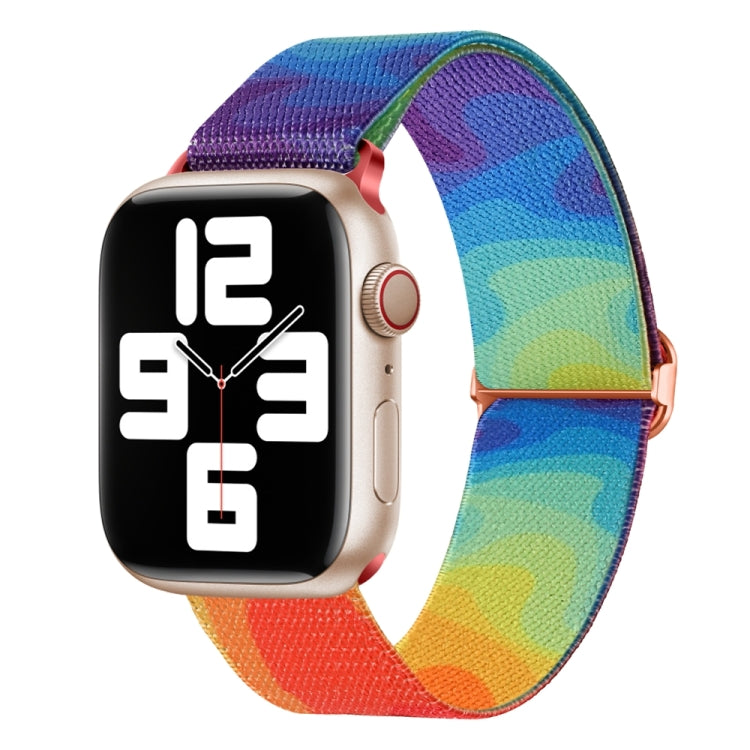 For Apple Watch 7 41mm Painted Pattern Nylon Replacement Watch Band(Liquid Colorful) - Watch Bands by PMC TechLife | Online Shopping South Africa | PMC TechLife