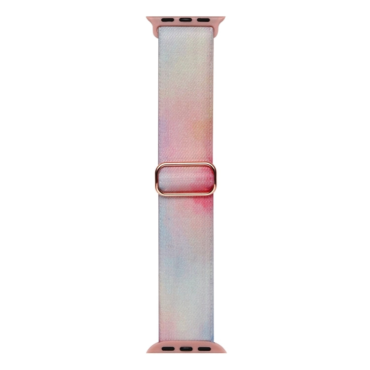 For Apple Watch 7 45mm Painted Pattern Nylon Replacement Watch Band(Symphony Aurora) - Watch Bands by PMC TechLife | Online Shopping South Africa | PMC TechLife
