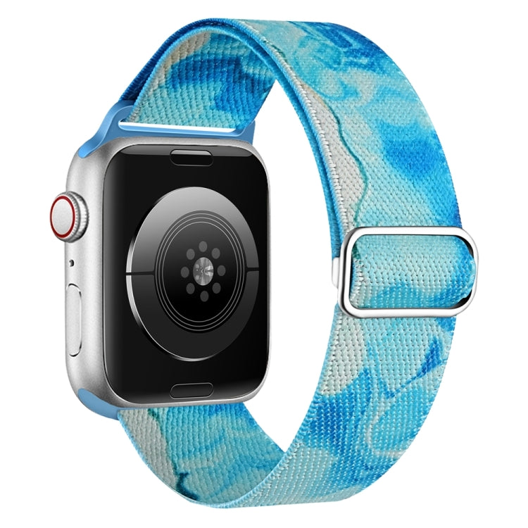 For Apple Watch 6 44mm Painted Pattern Nylon Replacement Watch Band(Ocean Blue) - Watch Bands by PMC TechLife | Online Shopping South Africa | PMC TechLife